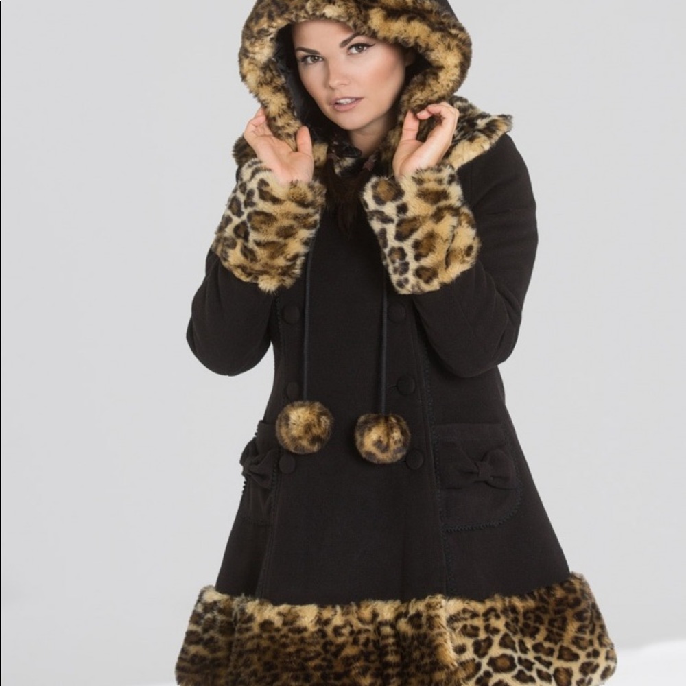 Hell Bunny Leah Jane Leopard Print Coat